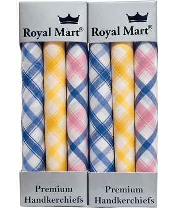 royal mart Premium Cotton Handkerchief 11*11 – Soft Prints for Women/Girl/Design Will Vary Multicolor Handkerchief (Pack of 06)