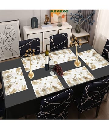 SANRAHSSAN PVC Abstract Rectangle Table Mats ( 44 cm x 32 cm ) Pack of 6 - Multi