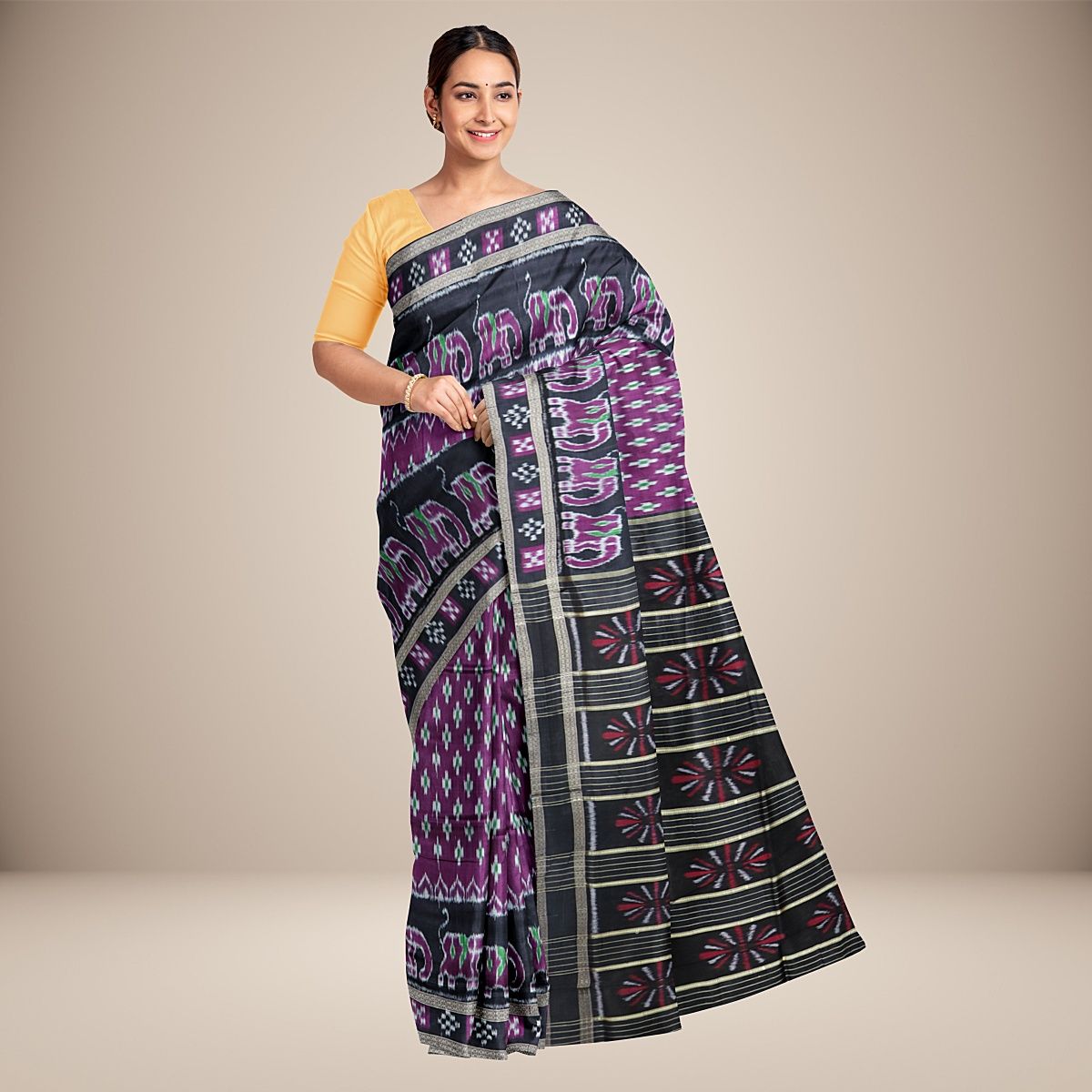 Special Ikat Pasapali Motif Khandua Silk Saree