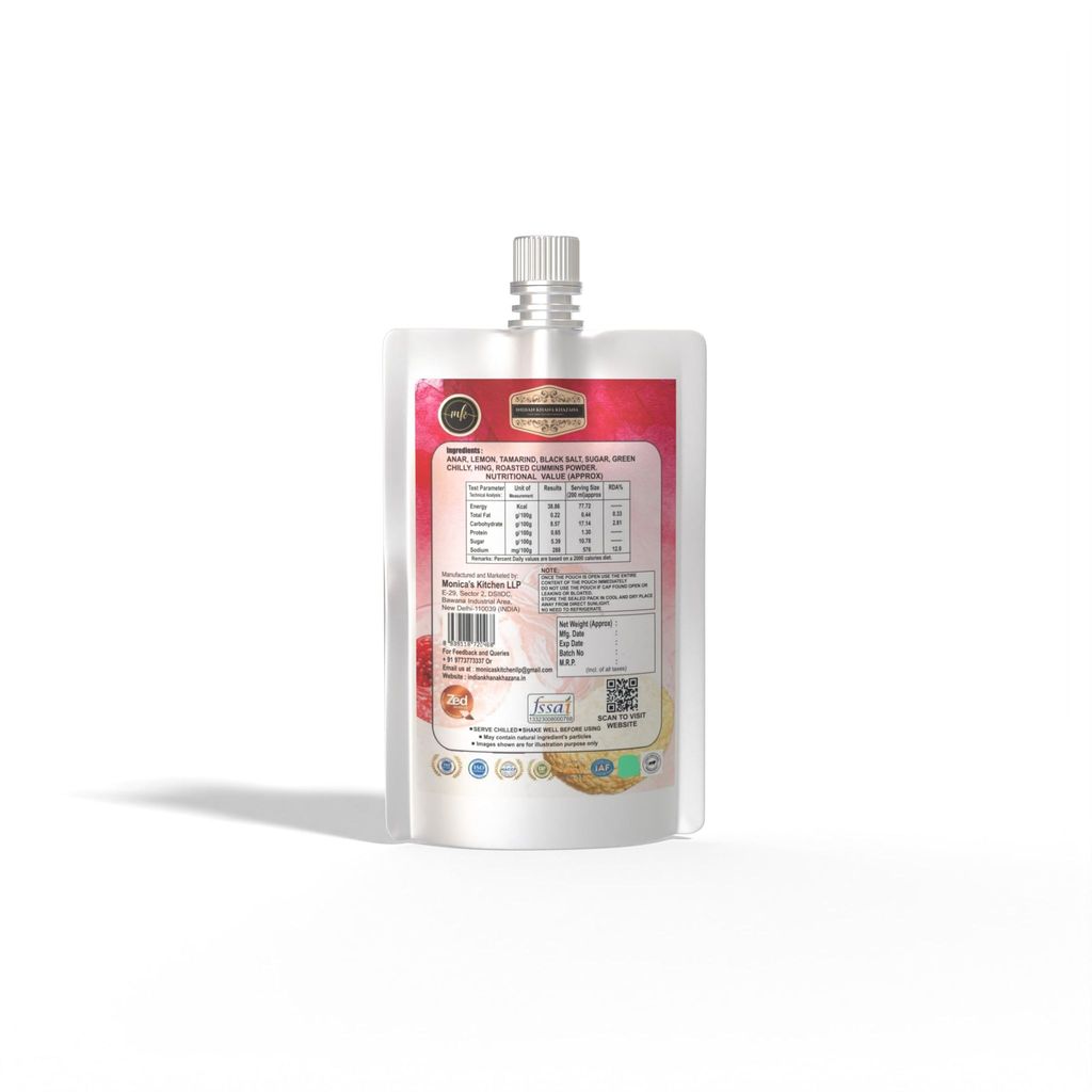 INDIAN KHANA KHAZANA Pani-Puri Water (Pomegranate) Pack of 2 (202ml + 202ml) | Indian Tasty Flavour Ready to Drink Pani Puri Water | No Preservatives Portable Authentic Tasty