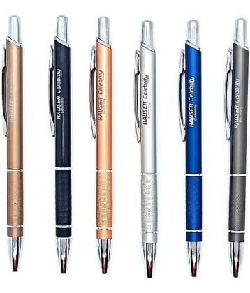 Hauser Germany Celebrity Metal Ball Pen Pack Of 6 Ball Pen (Pack Of 6, Blue)