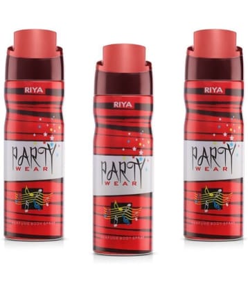 Riya Party Wear Deodorant Spray & Perfume For Unisex 600 ( Pack of 3 )