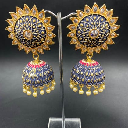 ZEVAR I Kundan Jhumka Style Earrings