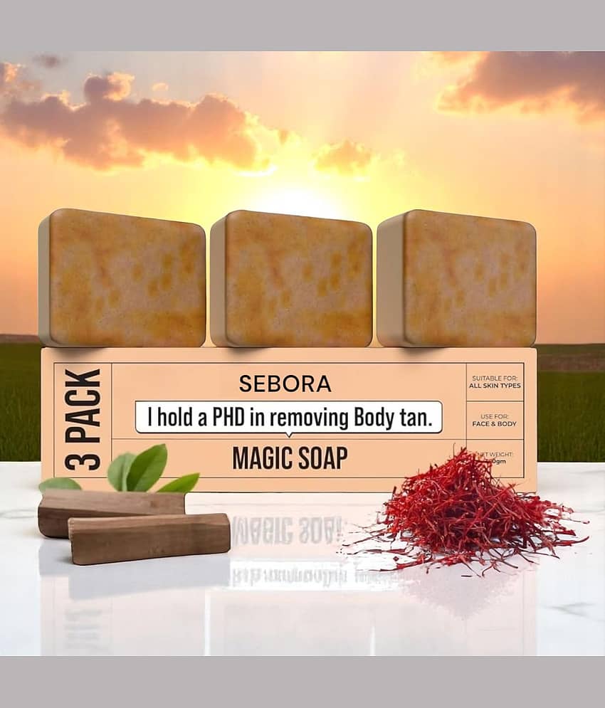 Sebora Skin Whitening Saffron & Sandalwood Soap Soap for All Skin Type ( Pack of 3 )