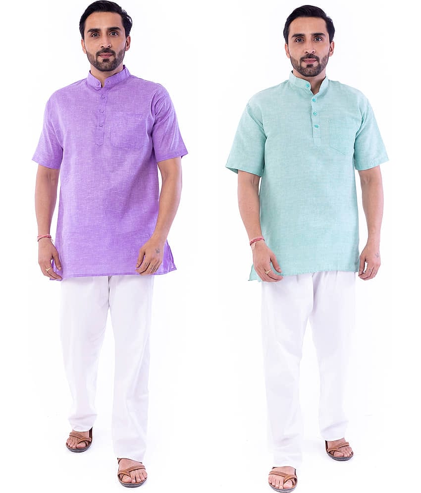 DESHBANDHU DBK - Multi Cotton Men's Regular Kurta ( Pack of 2 )