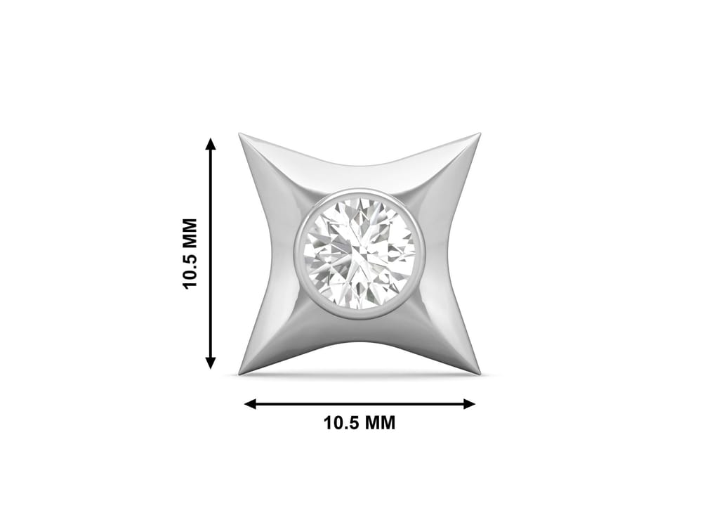 Concaved Quad Bezel Men's Ear Stud (1 Pc Only)