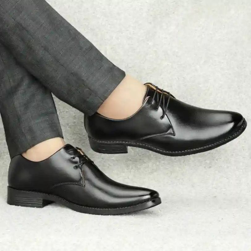 Latest Trendy Men Formal Shoes, Black Derby Shoes, Office Shoes For Men's and Boys - Black Color - Black, Size - 7
