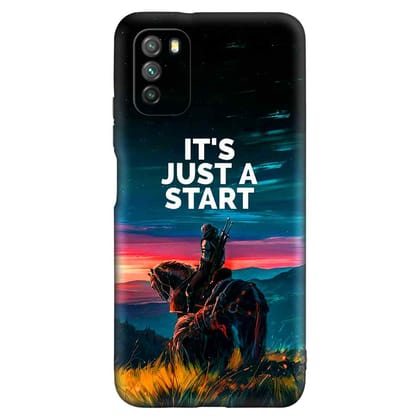 IT"S Just A Start POCO M3 Premium Embossed Mobile cover