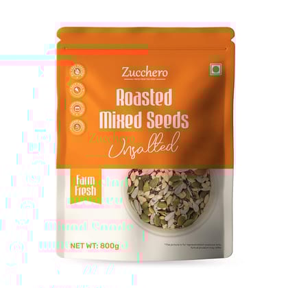 Zucchero Roasted Premium Mixed Seeds, Unsalted, 800G (Sunflower, Pumpkin, Sesame, Flax, Watermelon) - Dry Roasting | Oil-Free| Slow baked Seeds Zucchero Roasted Premium Mixed Seeds, Unsalted, 800G (Sunflower, Pumpkin, Sesame, Flax, Watermelon) - Dry Roasting | Oil-Free| Slow baked Seeds