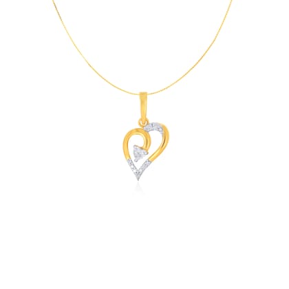 Senco Gold Romantic Stunner Diamond Pendant (1.6 gram / 0.21 Ct / H-VS / 18K Yellow Gold)