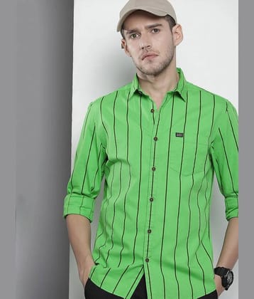 The Indian Garage Co Men Slim Fit  Striped Opaque Casual Shirt - None