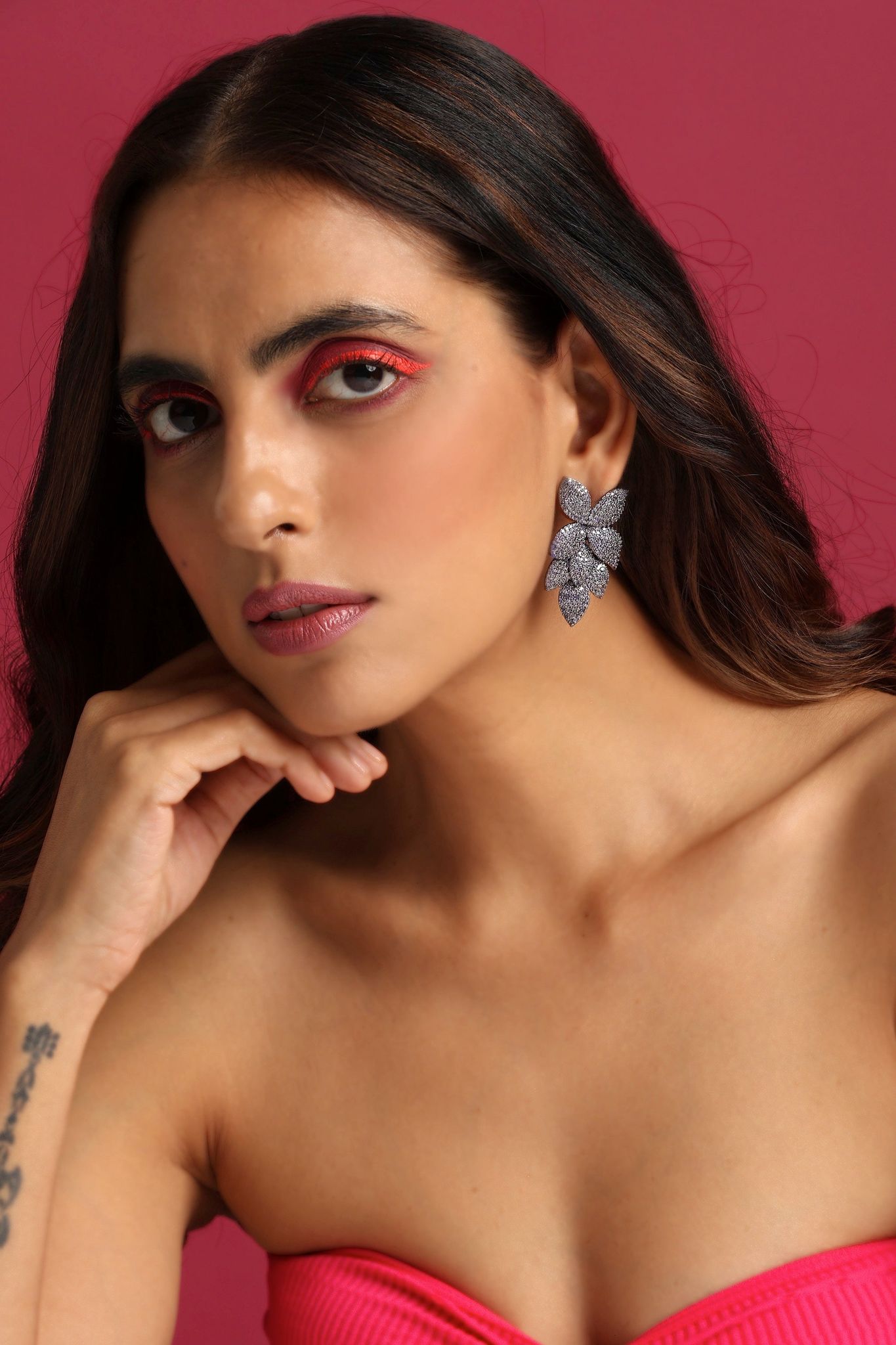 Florence Purple Zirconia Dangler Earrings-Zirconia