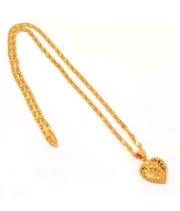 Jewar Mandi New Design Gold Plated Locket/Pendant with Link Chain Daily use for Men, Women & Girls, Boys - None