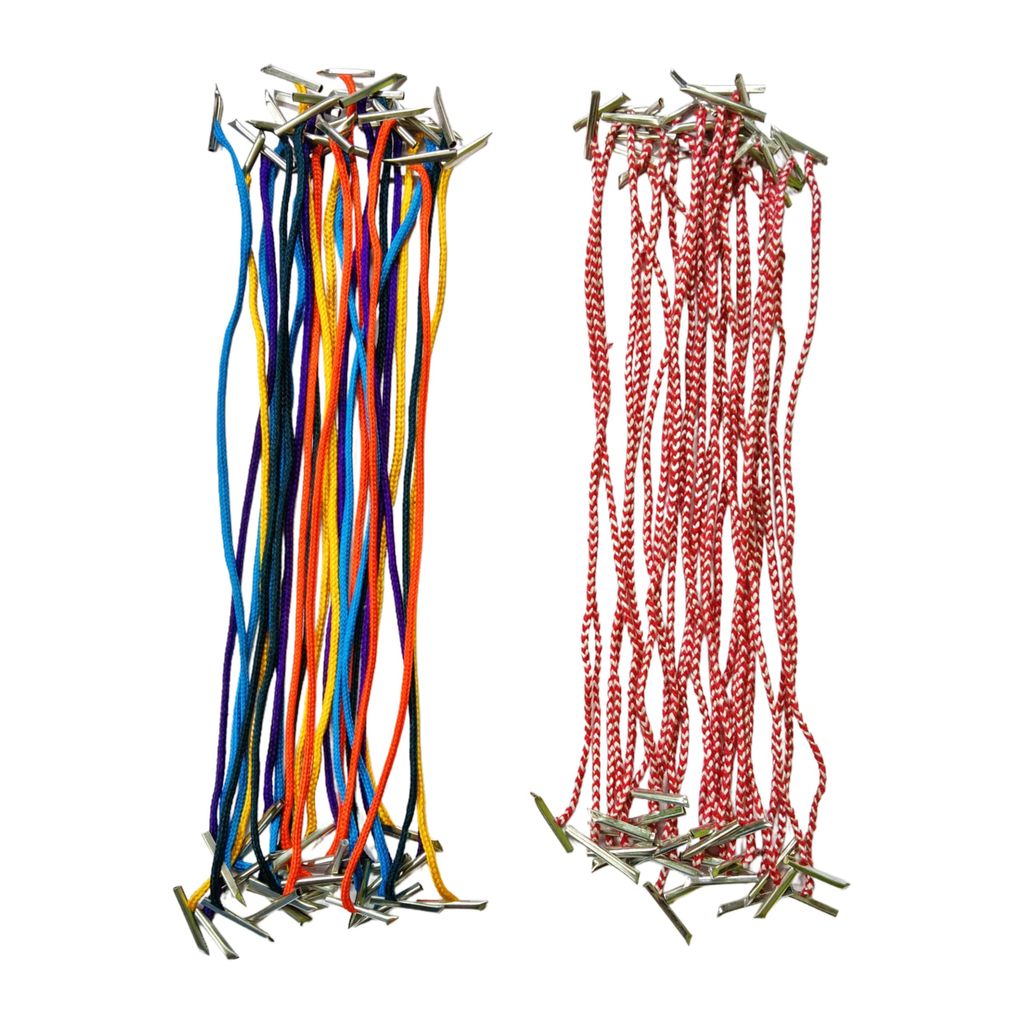 File Tags � 8 Inch Long (Pack of 100) � 50 Multicolor + 50 Red & White � Strong Treasury Paper with Thread � Paper tag for Office, Exam Papers, Documents Binding Rope - Stationery | Buy online on ZillyBuy