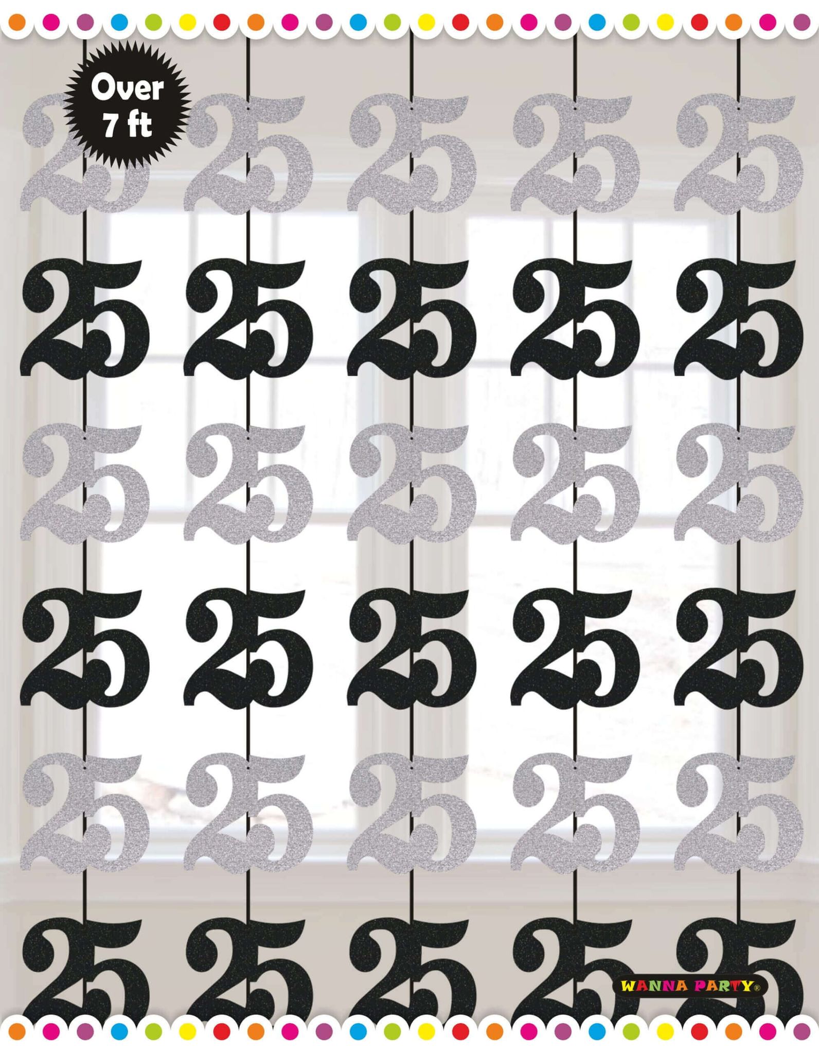 25th String Decoration 7FT - 6PC