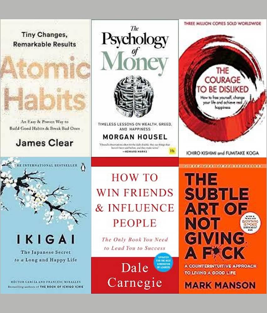 Atomic Habits + Psychology of Money + Ikigai + How To  Win Friends Influence People + The Courage To Be Disliked + The Subtle Art