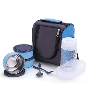 NCMART - Multicolor Stainless Steel Lunch Box ( Pack of 1 )