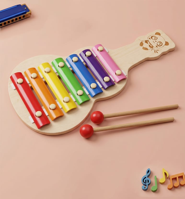 Handcrafted Wooden Xylophone Toy (Big)