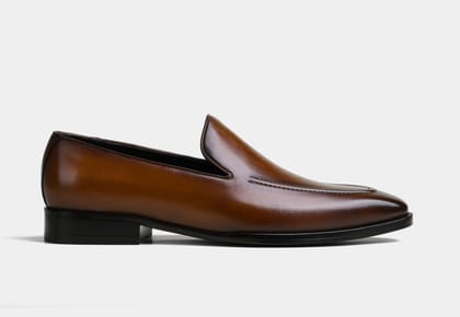 DAMIEN | MIDBROWN MEN LEATHER LOAFERS (Sale)-UK 10