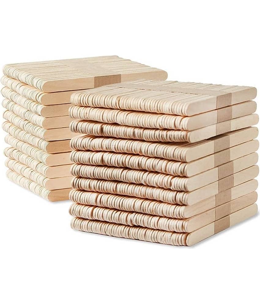 ECLET 500 Pcs ice Cream Stick Wooden Stick Craft Material ice Cream Stick Use of Project Work Stick School Purpose for Decorations (Ice Cream Stick)
