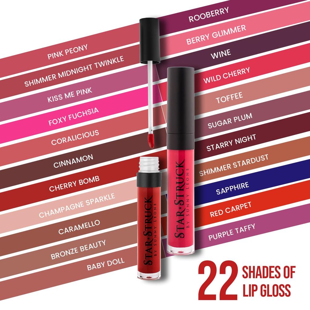 STARSTRUCK BY SUNNY LEONE Liquid Lip Gloss | Highly Pigmented, Clear Shine & Non-Sticky Formula