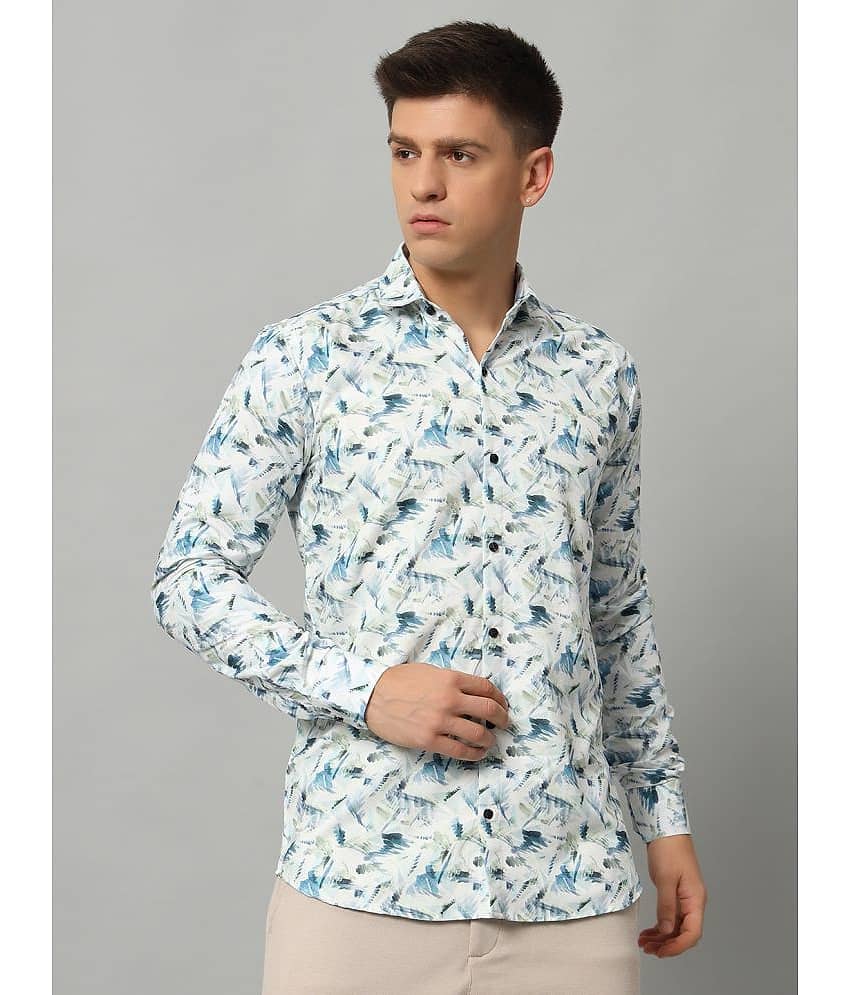 WEBRIC Cotton Blend Regular Fit Printed Full Sleeves Men's Casual Shirt - Navy Blue ( Pack of 1 )