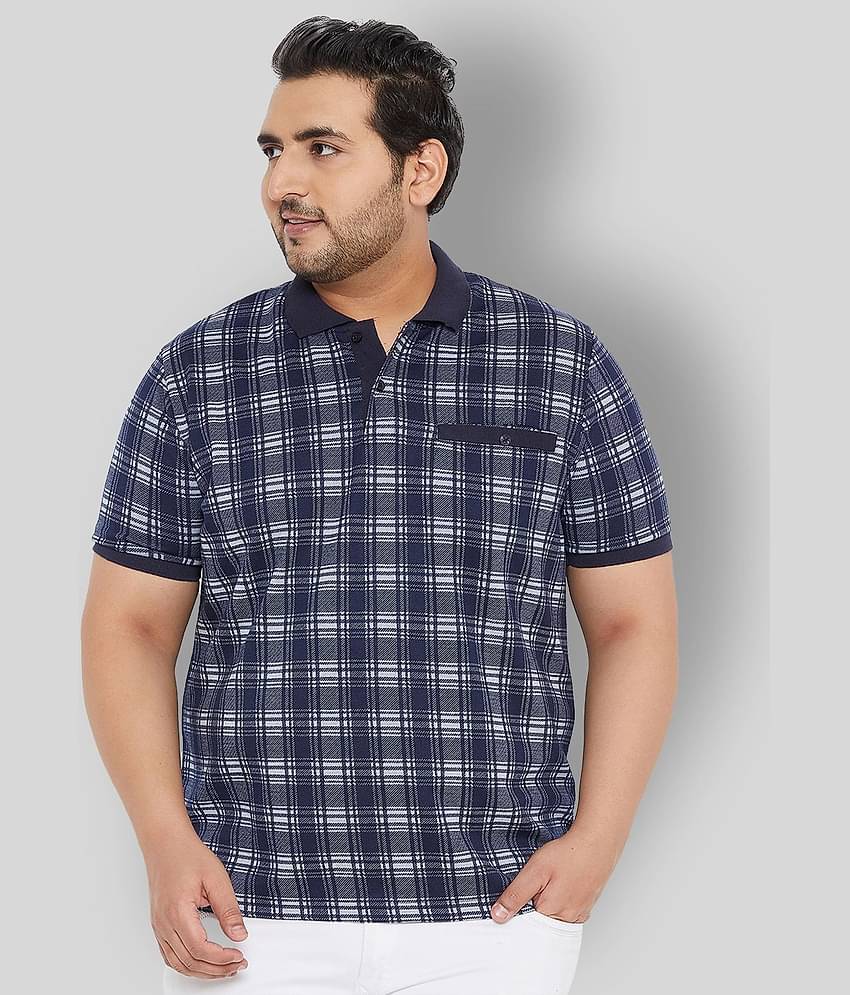 AUSTIVO - Navy Cotton Blend Regular Fit Men's Polo T Shirt ( Pack of 1 )