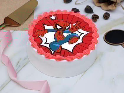 Cartoon Spiderman Photo Cake