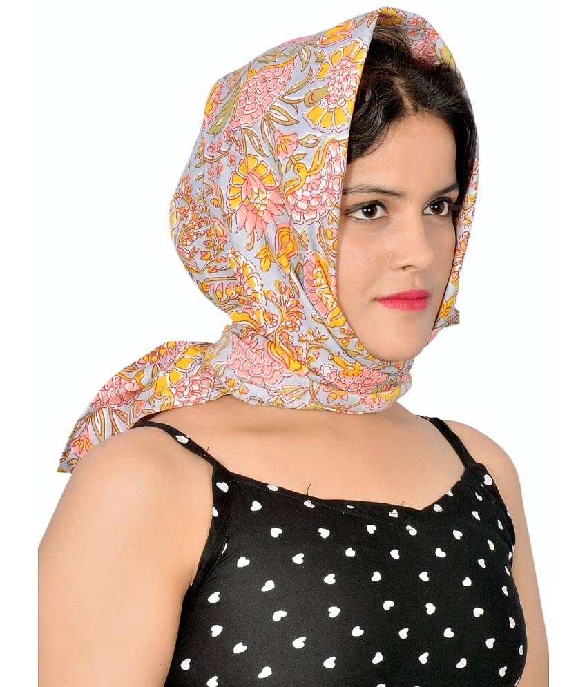 Kaly India style for every story Pink Floral Cotton Scarves ( Pack of 1 )