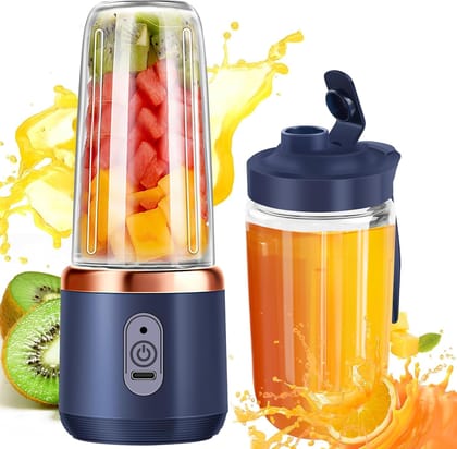 Portable Blender for Smoothies & Juices | 400ML Compact Jar for Soft Fruits | 40W Motor Crushes Ice | Auto-Stop After 40s | 1500mAh Rechargeable Juicer with Built-in Jar