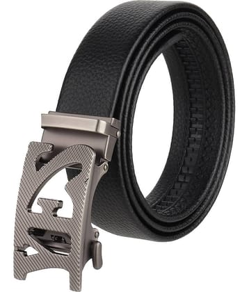Zacharias - Black Leather Men's Casual Belt ( Pack of 1 )