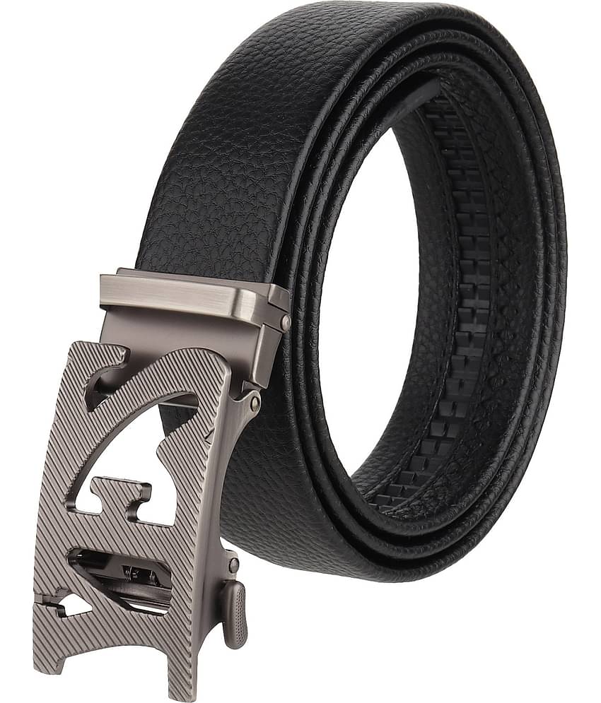 Zacharias - Black Leather Men's Casual Belt ( Pack of 1 )