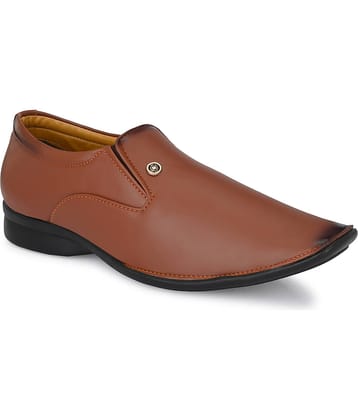 John Karsun Tan Men's Slip On Formal Shoes