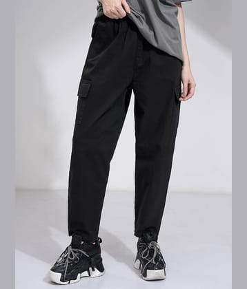 Tokyo Talkies Pack of 1 Cotton Regular Women's Cargo Pants ( Black )