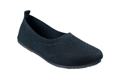 Welcome Ladies Black Canvas Shoe-Black / D. Grey / 4