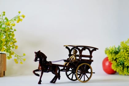 Brass Ghoda Gadi (Color - Golden, Size - 4H *7.5L*2.75B) by Snova Enterprises Brass Ghoda Gadi (Color - Golden, Size - 4H *7.5L*2.75B) by Snova Enterprises