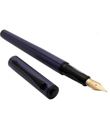 Srpc Yiren 3953 Violet Color With Black Spiral Lines Metal Body Fountain Pen With Extra Fine Nib