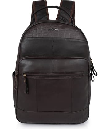 CIMONI Backpack Pure Leather Set of 1 ( Brown )