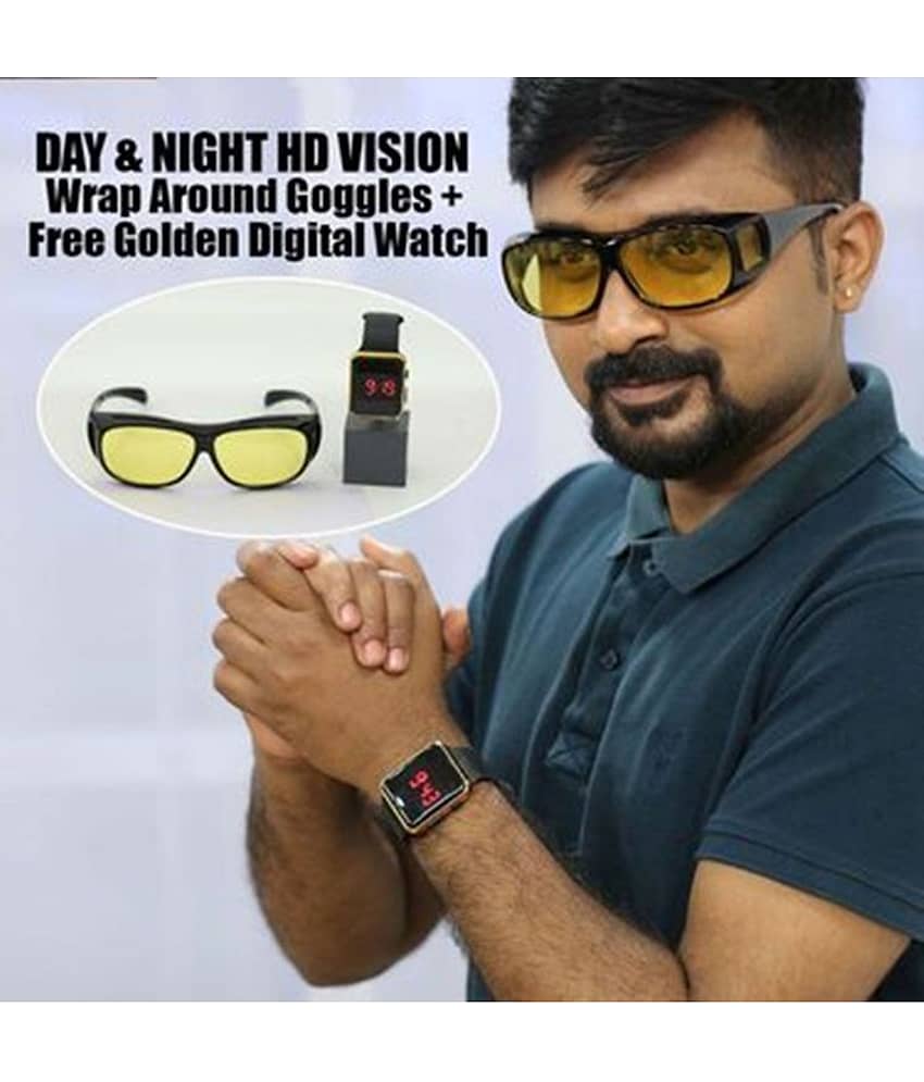 Fadiso Fashion Yellow Square Sunglasses ( Pack of 1 )