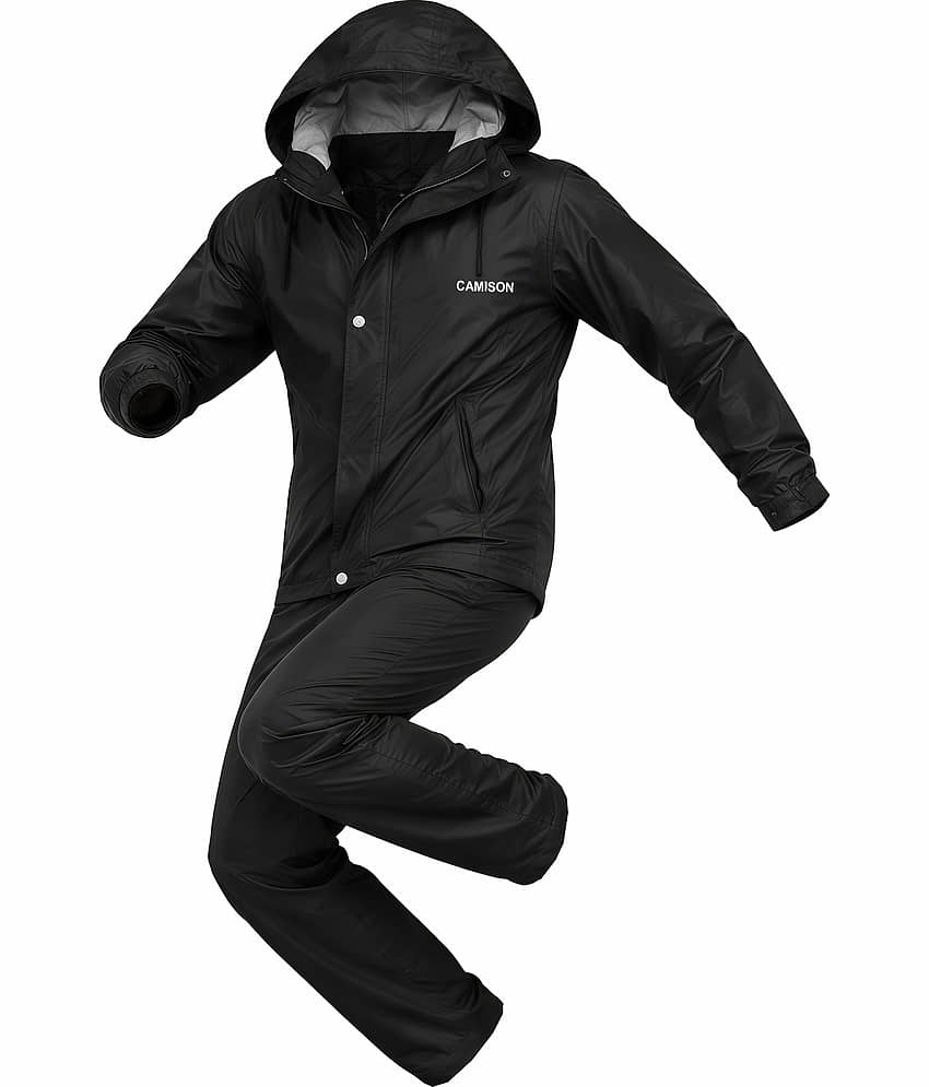 CAMISON Black Polyester Men's Rain Suit Set ( Pack of 1 )