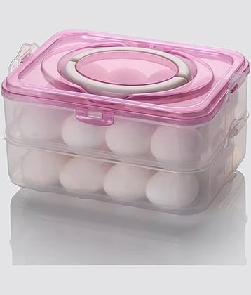 Analog Kitchenware Plastic  Egg Storage Box - Egg Refrigerator Storage Tray Stackable/Egg Storage Containers For Fridge and Kitchen Egg Storage Basket With Carry Holder