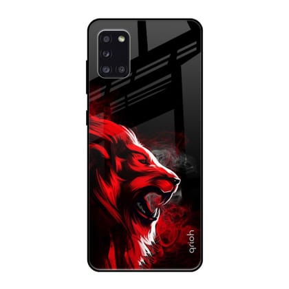 Red Angry Lion Glass Case for Samsung Galaxy A31