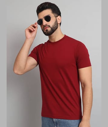 ZEBULUN Pack of 1 Cotton Blend Regular Fit Men's T-Shirt ( Red )