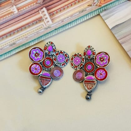 Samyukta Enamel Silver 925 Earrings-pink