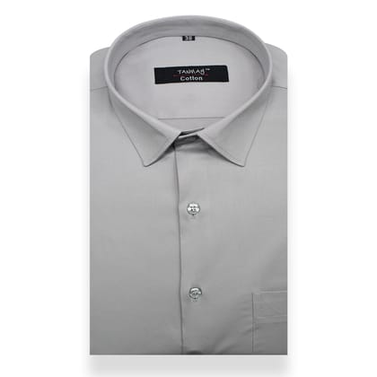 Grey Color Lycra Cotton Shirt For Men's-M (38 Inch) (98 CM) / Full