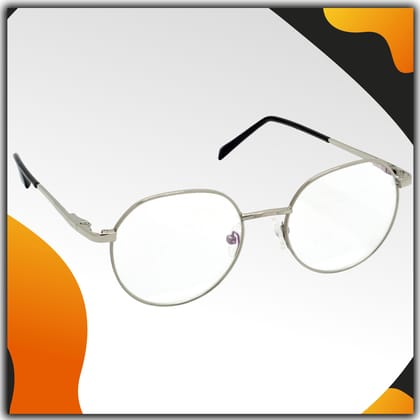 Hrinkar Trending Eyeglasses: Silver Oval Optical Spectacle Frame For Men & Women |HFRM-SLVR-19003