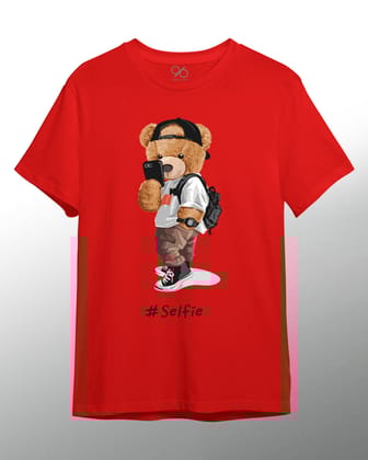 Selfie-Time Teddy T-Shirt-Small / Red