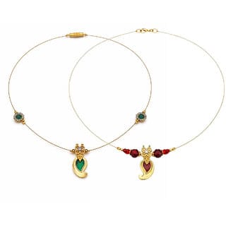 Invisible Chain 1 Layer, Green and Dark Red Colour, 2 Qty