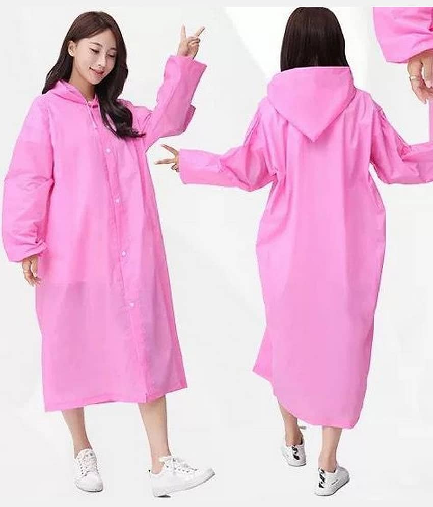 Infispace Nylon Long Raincoat - Pink