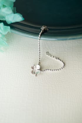Good Luck Clover Sterling Silver Watch Charm Lumba Rakhi-Silver